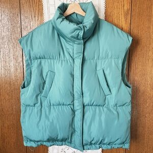 Double Zero Green Teal Puffer Vest